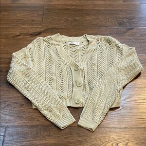 Hollister Cream Knit Cardigan